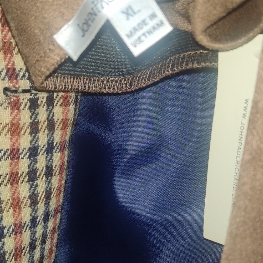 Ralph Lauren Plaid Blazer with Brown Collar - Picture 3 of 9